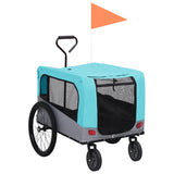 remorque velo poussette convertible 2 1 animaux bleu gris | jardinna