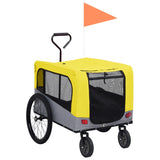 remorque velo poussette convertible 2 1 animaux jaune gris | jardinna