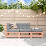 salon jardin coussins bois massif robuste confortable 3 pcs douglas naturel 1 | jardinna