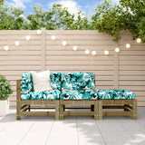 salon jardin coussins bois massif robuste confortable 3 pcs marron 1 | jardinna