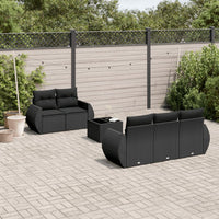 salon jardin resine tressee coussins 6 pcs noir 1 | jardinna