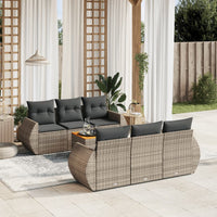 salon jardin resine tressee coussins confortables 7 pcs gris | jardinna