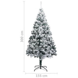 sapin noel artificiel neige floquee vert 300 cm pvc 8 | jardinna