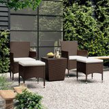 set bistro 3 5 pieces resine tressee verre trempe duo contemporain marron repose pied | jardinna