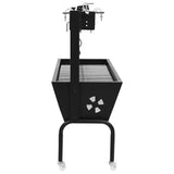 set rotissoire barbecue charbon acier inoxydable 4 roues 3 | jardinna