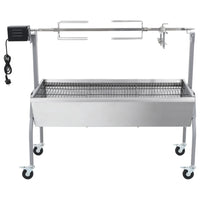 set rotissoire barbecue roues a charbon acier inoxydable 2 | jardinna