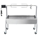 set rotissoire barbecue roues a charbon acier inoxydable 2 | jardinna