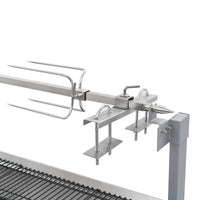 set rotissoire barbecue roues a charbon acier inoxydable 7 | jardinna