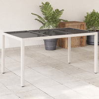 table jardin verre trempe polyvalente design resine tressee blanc 1 | jardinna