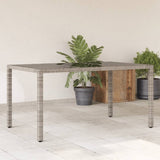 table jardin verre trempe polyvalente design resine tressee gris 1 | jardinna
