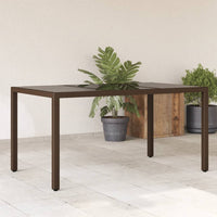 table jardin verre trempe polyvalente design resine tressee marron 1 | jardinna