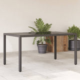 table jardin verre trempe polyvalente design resine tressee noir 1 | jardinna