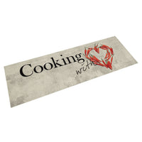 tapis antiderapant cuisine velours design cooking with love 1 45 x 150 cm | jardinna