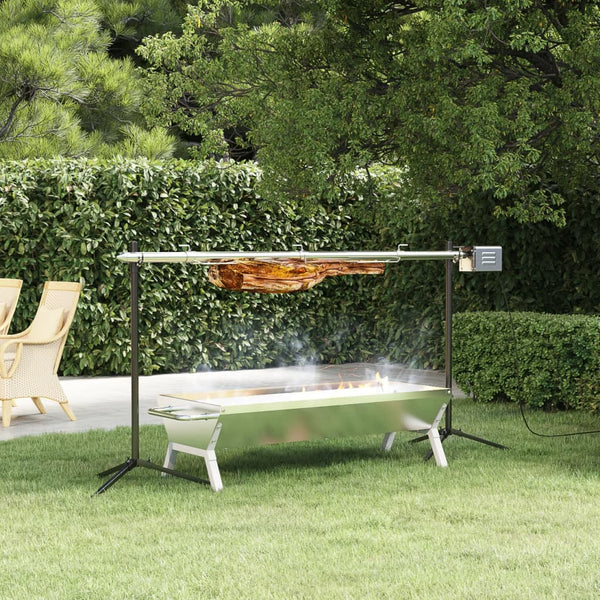 tourne broche barbecue rotissoire acier inoxydable 150 x 46 x 82 cm 1 | jardinna