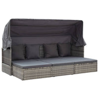 transat double relax toit ajustable confort design gris | jardinna