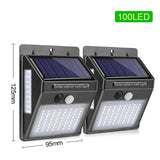 Applique solaire d'extérieur à détection de mouvement 100 LED