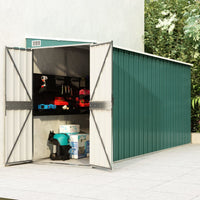 Cabane de Jardin Murale en acier galvanisé - rangement optimum pour vos outils Vert 118 x 382 x 178 cm  | Jardinna